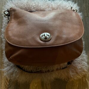 Coach Eddle Saddle Camel Leather Women's Bag